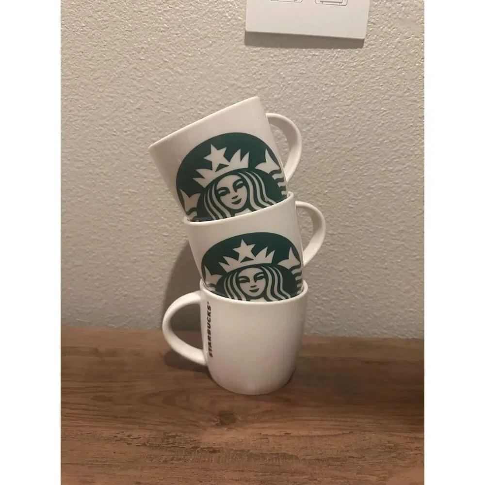 Starbucks Classic White/Green Logo Coffee Mug Three Set